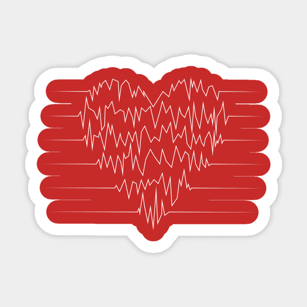 Heart Beat - White Sticker by lldesigns